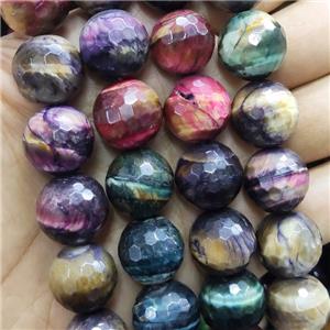 multicolor Tiger eye stone Beads faceted round, approx 16mm dia, 25pcs per st