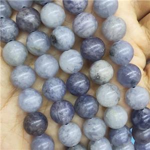 natural Iolite Beads round, approx 8mm dia