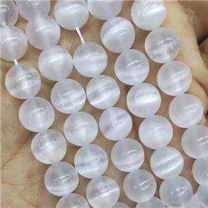 white Selenite Beads round, approx 8mm dia
