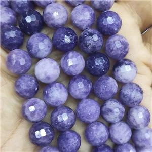 Purple Lepidolite Beads faceted round, approx 10mm dia