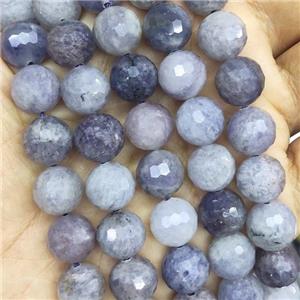 natural Iolite Beads faceted round, approx 12mm dia