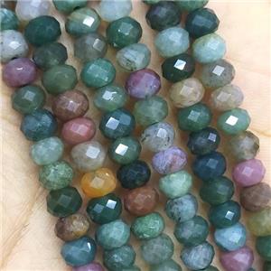 natural Indian Agate Beads faceted rondelle, approx 4x6mm