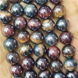 multicolor Tiger eye Beads round electroplated, approx 6mm dia
