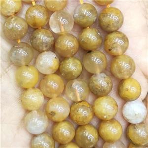 yellow Actinolite Beads round, approx 9mm dia