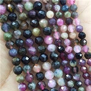Mix Tourmaline Seed Beads Faceted Round, approx 4mm dia