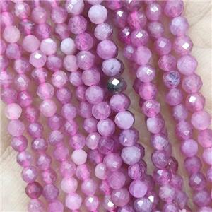 Pink Tourmaline Beads Seed Faceted Round, approx 4mm dia