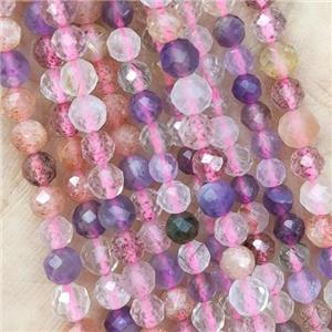 Mix Gemstone Seed Beads Faceted Round, approx 4mm dia