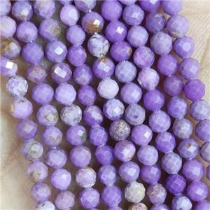 Purple Phosphosiderite Beads Faceted Round, approx 4mm dia