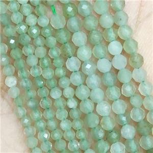 Canadian Chrysoprase Nephrit Beads Faceted Round, approx 2mm dia