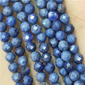 Blue Dumortierite Beads Faceted Round, approx 3mm dia