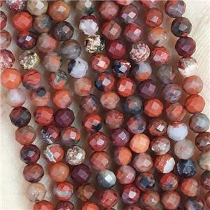 Red Jasper Beads Tiny Faceted Round, approx 2mm dia