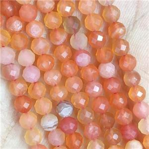 Red Botswana Agate Beads Faceted Round, approx 3mm dia