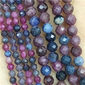 Mix Ruby Corundum Beads Tiny Faceted Round, approx 3mm dia