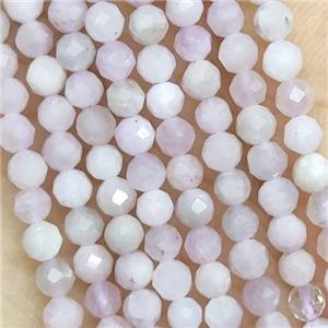 Kunzite Beads Tiny Faceted Round, approx 4mm dia