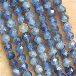 Natural Kyanite Beads Blue Faceted Round, approx 4mm dia