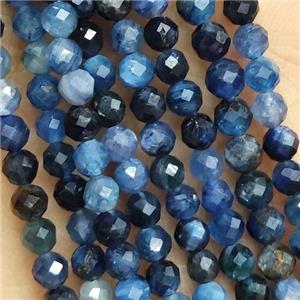 DeepBlue Kyanite Beads Tiny Faceted Round, approx 2mm dia