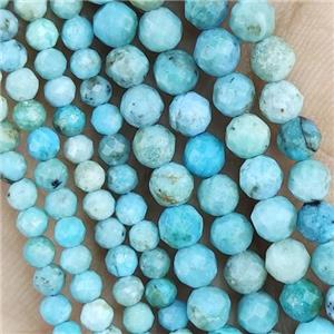 Natural Blue Turquoise Beads Faceted Round, approx 3mm dia