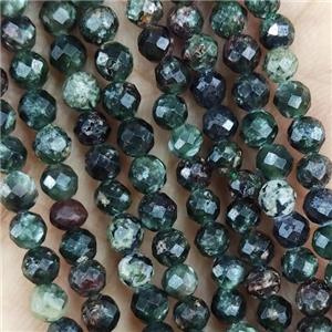 Green Charoite Beads Faceted Round, approx 3mm dia