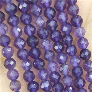 Natural Amethyst Beads Purple Faceted Round, approx 3mm dia