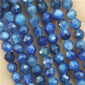 Blue Kyanite Beads Faceted Round A-Grade, approx 4mm dia