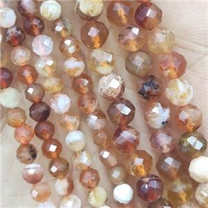 Orange Fire Opal Beads Faceted Round, approx 3mm dia