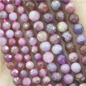 Ruby Beads Seed Faceted Round, approx 2mm dia