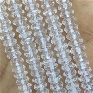 Clear Quartz Beads Faceted Rondelle, approx 4x6mm