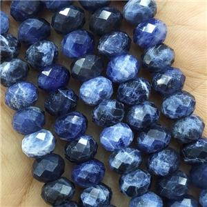 Blue Sodalite Beads Faceted Rondelle, approx 6x8mm
