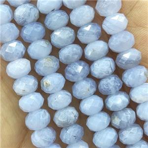 Blue Lace Agate Beads Faceted Rondelle A-Grade, approx 4x6mm