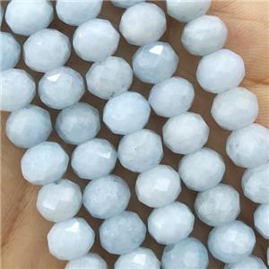 Aquamarine Beads Faceted Rondelle, approx 6x8mm