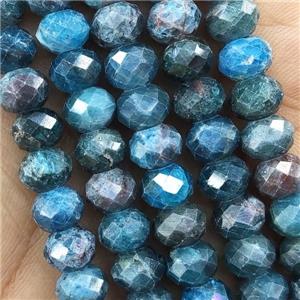Blue Apatite Beads Faceted Rondelle, approx 6x8mm