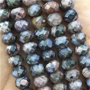 Gray Opal Beads Faceted Rondelle, approx 6x8mm