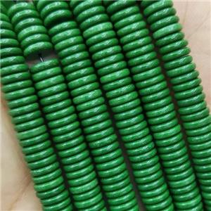 Green Oxidative Agate Heishi Spacer Beads, approx 8mm