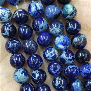 Round Blue Imperial Jasper Beads Dye, approx 4mm dia