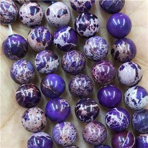Round Purple Imperial Jasper Beads Smooth, approx 10mm dia