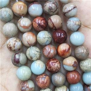 Natural Color SnakeSkin Jasper Beads Round Smooth, approx 4mm dia
