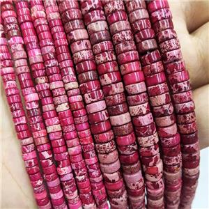 Red Imperial Jasper Heishi Spacer Beads, approx 2x4mm