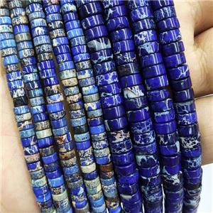 DarkBlue Imperial Jasper Heishi Spacer Beads, approx 2x4mm