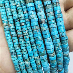 Blue Imperial Jasper Heishi Spacer Beads, approx 2x4mm