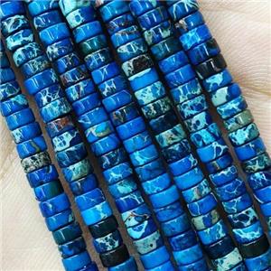 RoyalBlue Imperial Jasper Heishi Spacer Beads, approx 2x4mm