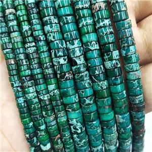 Green Imperial Jasper Heishi Spacer Beads, approx 3x6mm