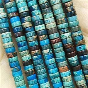 Blue SnakeSkin Jasper Heishi Beads, approx 2x4mm