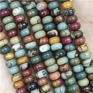 Picasso Jasper Rondelle Beads Multicolor, approx 4x6mm