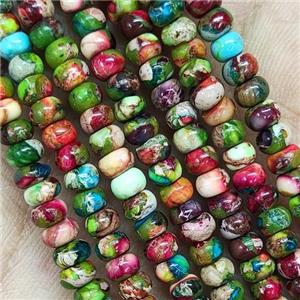Imperial Jasper Rondelle Beads Multicolor Smooth, approx 3x4mm