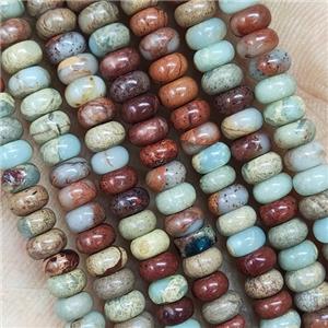 Natural SnakeSkin Jasper Rondelle Beads, approx 4x6mm