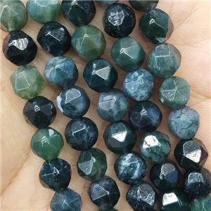 Green Moss Agate Beads Cut Round, approx 7-8mm