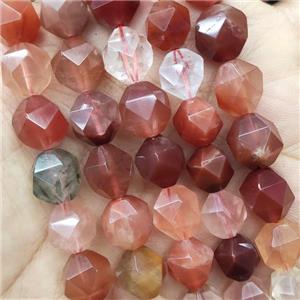 Red Actinolite Beads Cut Round, approx 9-10mm