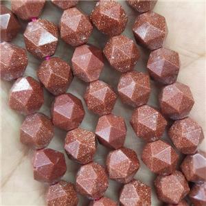 Gold SandStone Beads Cut Round, approx 9-10mm