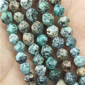 African Turquoise Beads Green Cut Round, approx 7-8mm