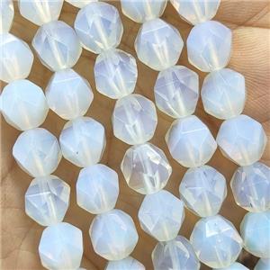 White Opalite Beads Cut Round, approx 7-8mm